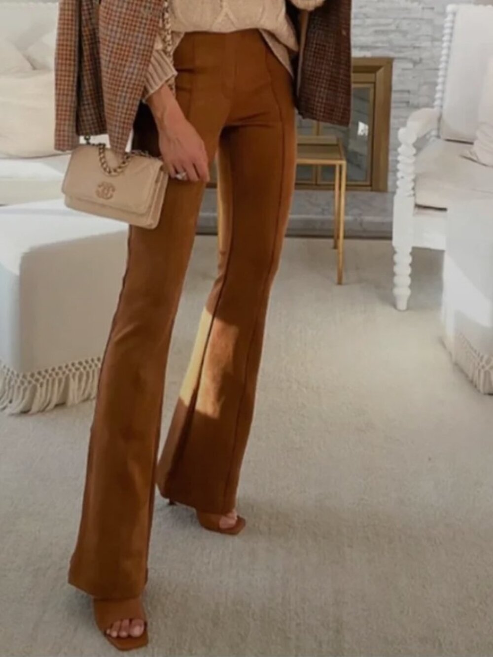 SPANX Faux Suede Flare in Rich Carmel NWT Retail: $138